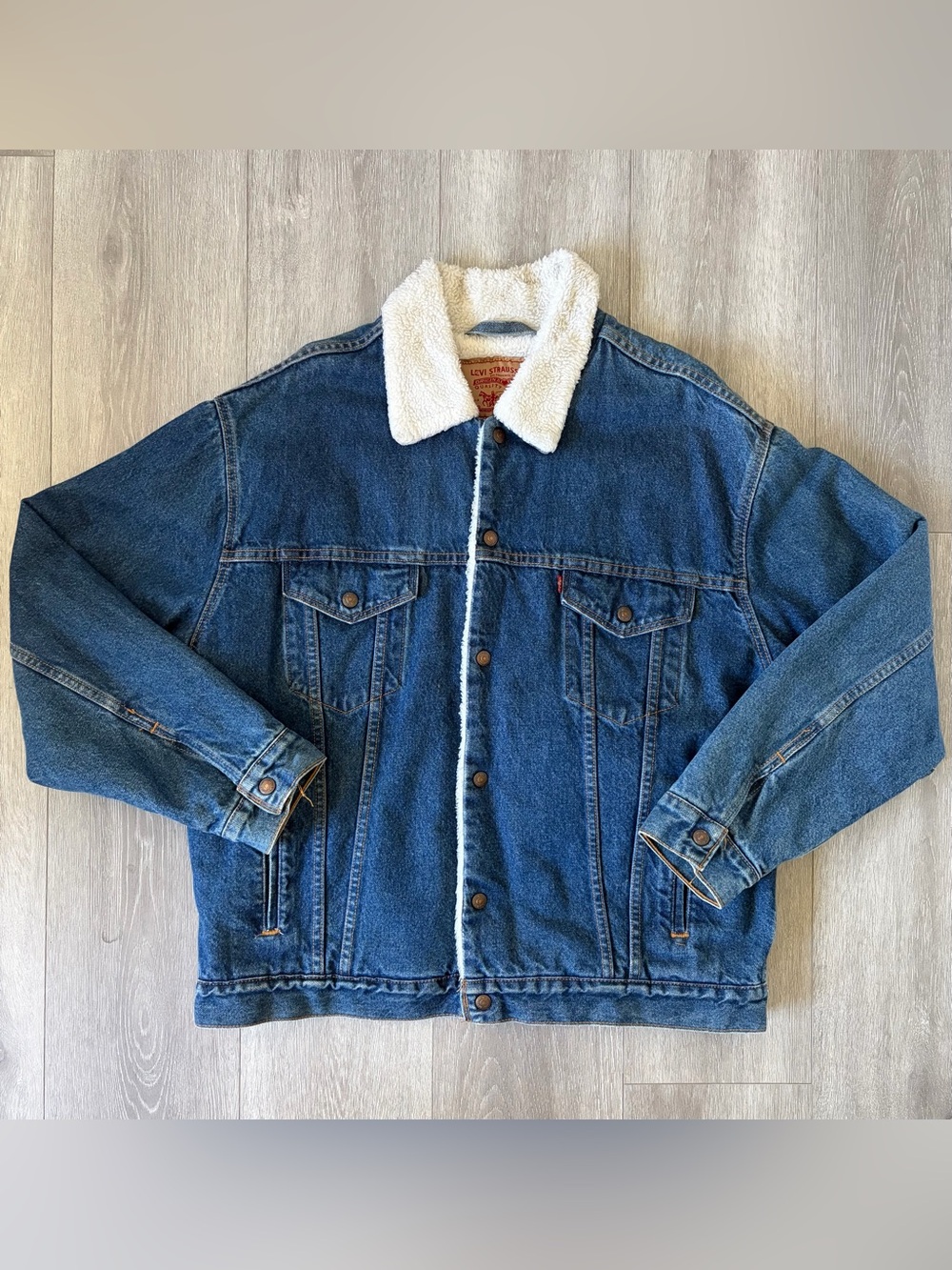Rare Vintage Levi’s Denim Jean Jacket Sherpa Men Size Large